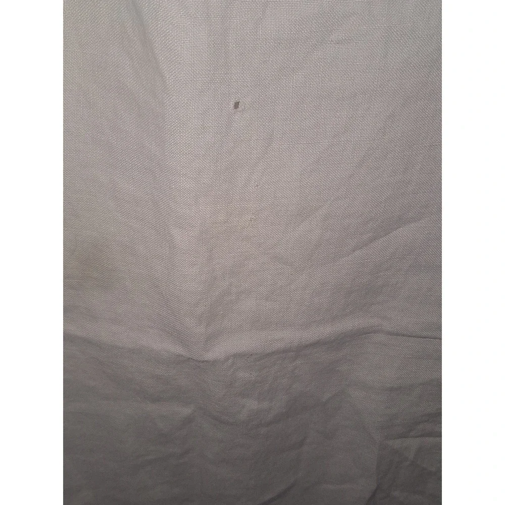 Vintage Pagoda Cross‎ Stitch Linen Tablecloth Oriental Chinoiserie White Blue